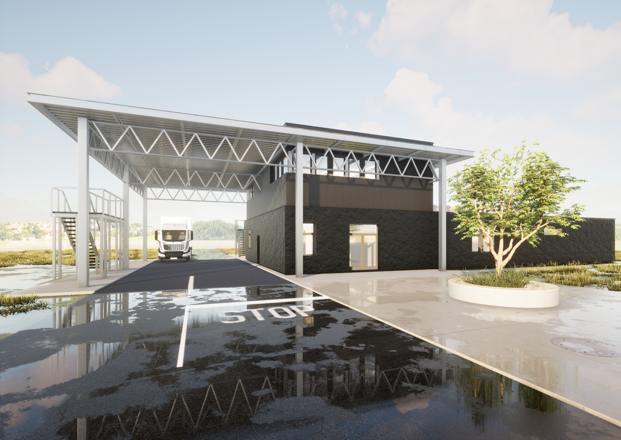 Brama wjazdowa na teren kopalni