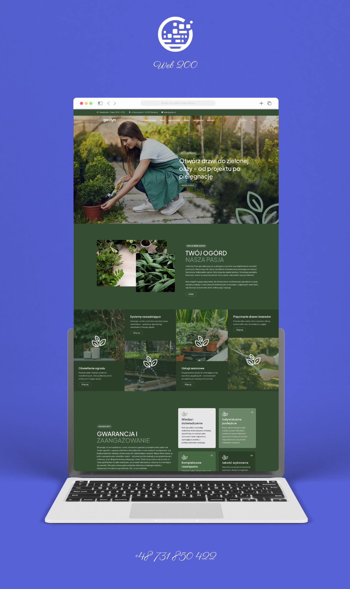 Strona internetowa przygotowana dla firmy Gardyn specjalizującej się w projektowaniu i realizacji ogrodów