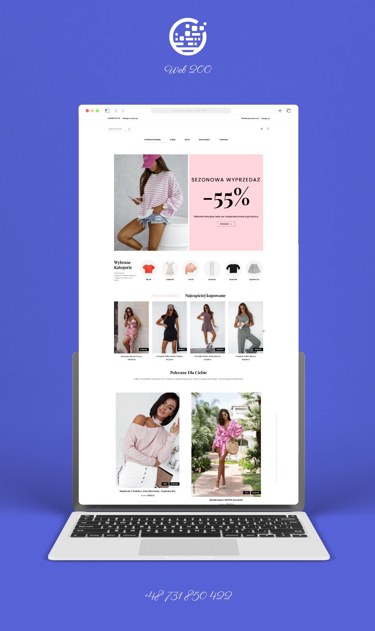 Sklep internetowy z odzieżą damską przygotowany dla Pani Martyny