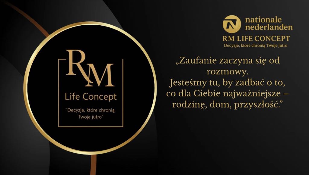Grafika Nationale Nederlanden RM Life Concept z hasłem: 'Zaufanie zaczyna się od rozmowy. Jesteśmy tu, by zadbać o to, co dla Ciebie najważniejsze – rodzinę, dom, przyszłość.'