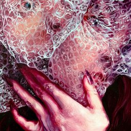 „Nie mogę się przebić”, olej na płótnie, 50 x 70 cm, 2025, Weronika Tlałka (obraz będący częścią dyplomu magisterskiego) 