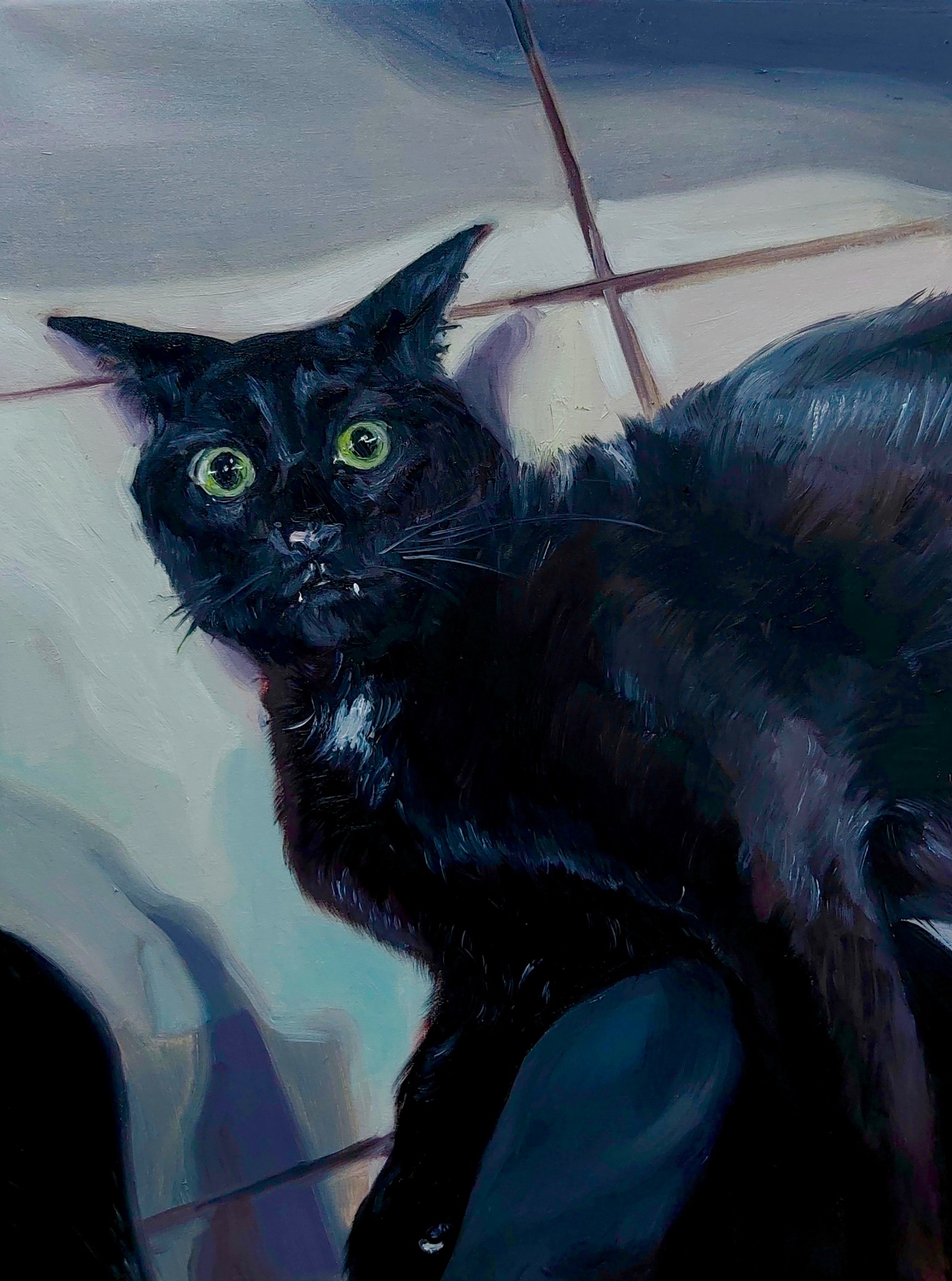 „Diabcio”, obraz olejny, 2022, Weronika Tlałka