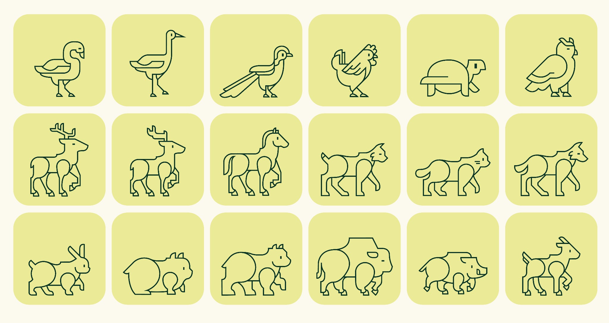 projekt piktogramów do Białostockiego Zoo