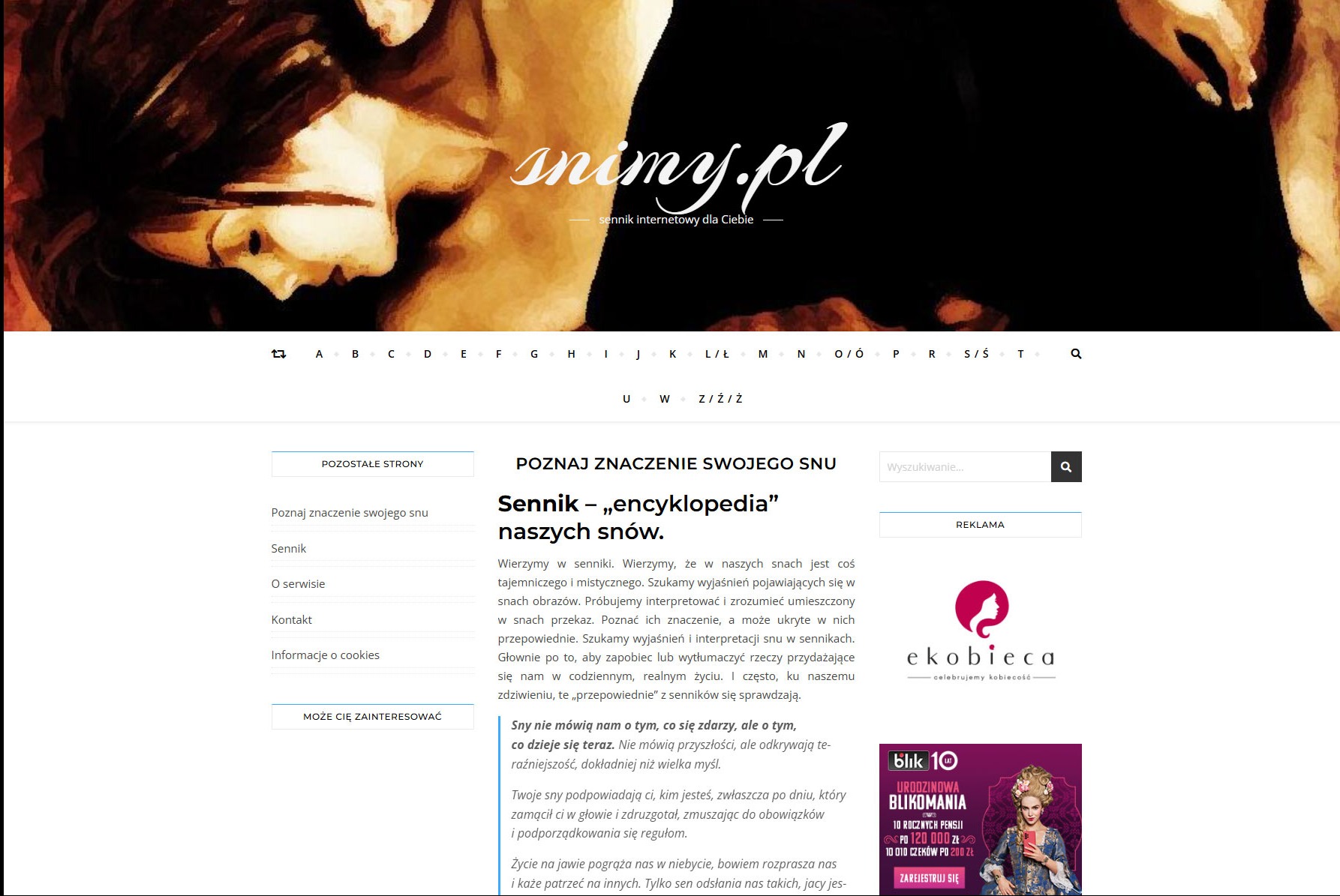 Internetowy sennik on-line. Wordpress