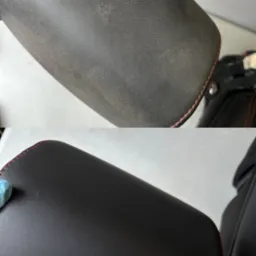 Efekt czyszczenia skórzanego podłokietnika.