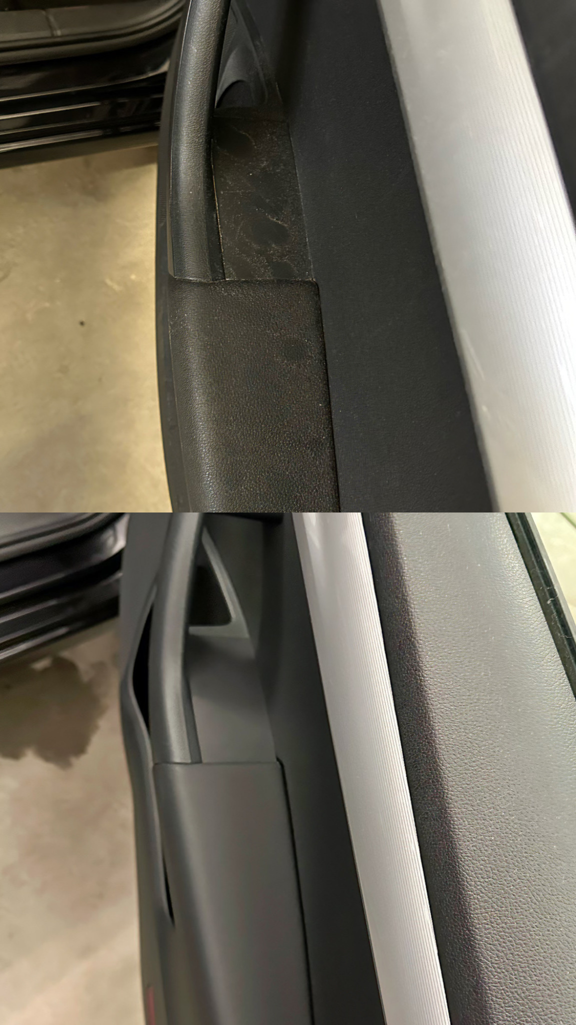 Efekt czyszczenia boczków drzwi.