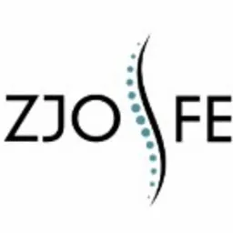 Minimalistyczne logo 'FIZJO FED' z graficznym kręgosłupem z kropek, czcionka bezszeryfowa na białym tle. Prosty, nowoczesny design dla usług fizjoterapii.