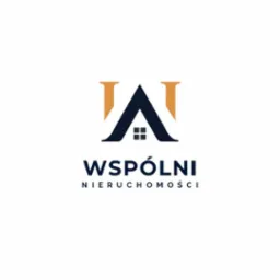 Logo firmy WSPÓLNI NIERUCHOMOŚCI: stylizowany dach domu z oknami, litery 'W' i 'N' w kolorach granatowym i pomarańczowym.