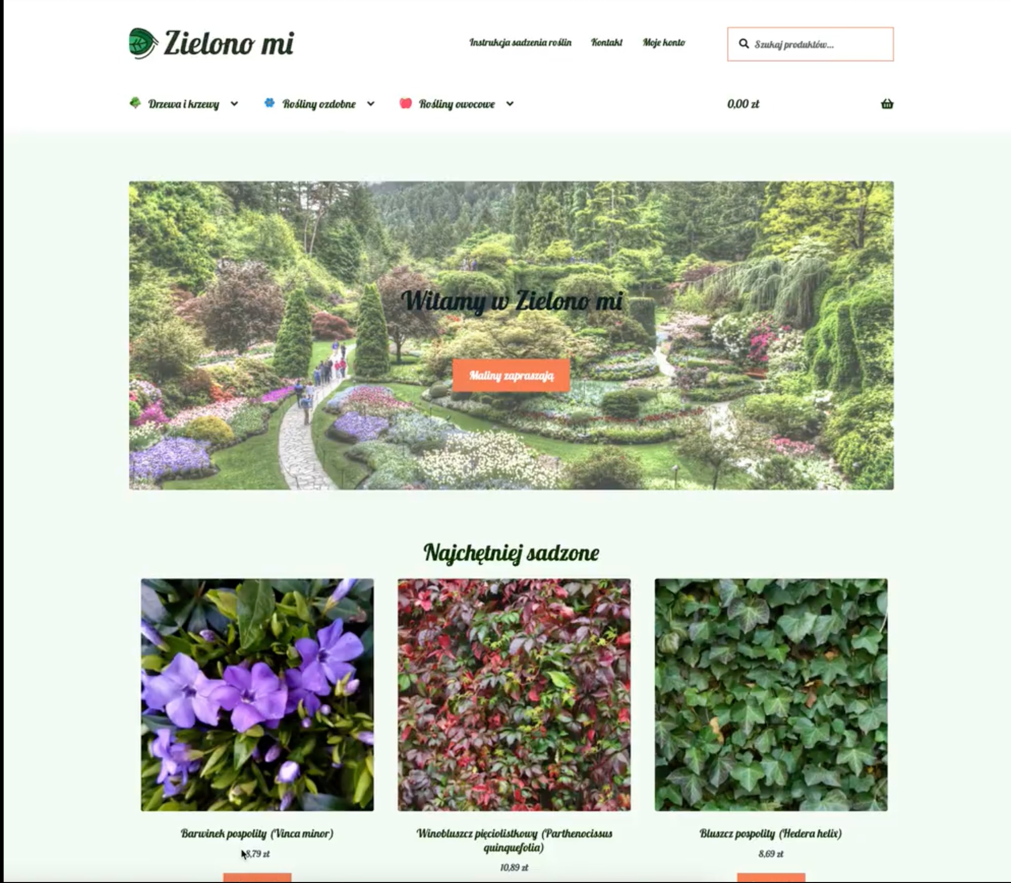 Sklep internetowy z roślinami