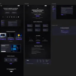 Nowoczesny, minimalistyczny design strony internetowej w ciemnej kolorystyce z czytelną nawigacją, prezentujący platformę edukacyjną IT4U z kursami premium i dostępem do egzaminów.