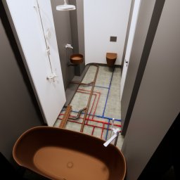 Model 3D instalacji sanitarnych wykonany w programie revit