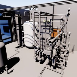 Model 3D instalacji sanitarnych wykonany w programie revit