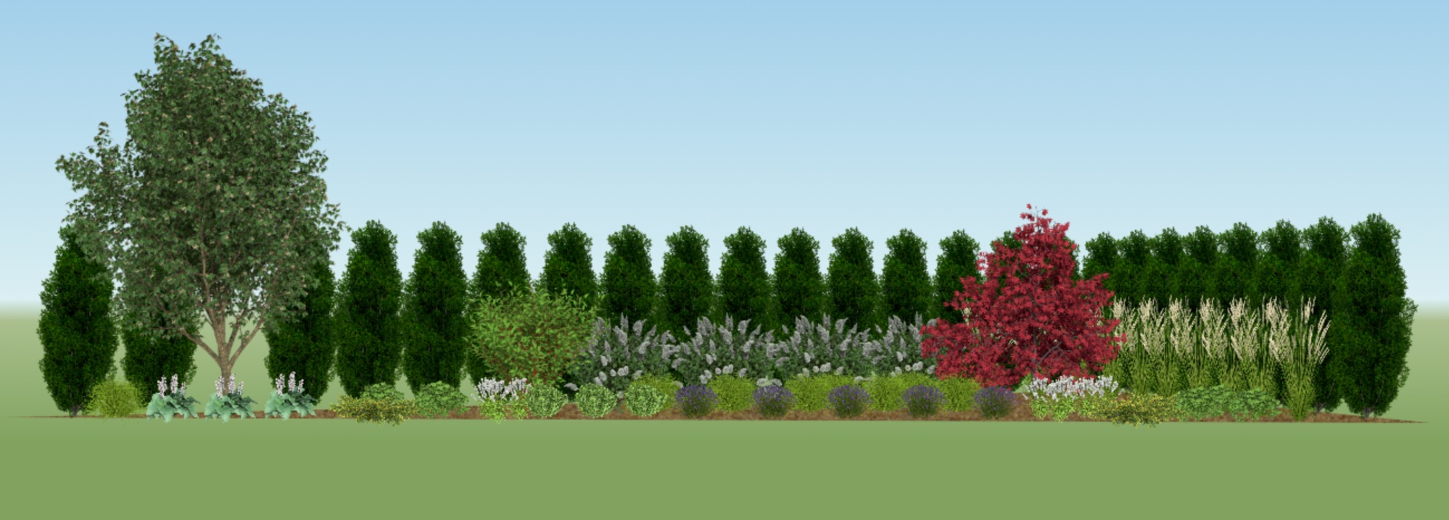 Wizualizacja nr 1 - fragment zieleni w ogrodzie przydomowym