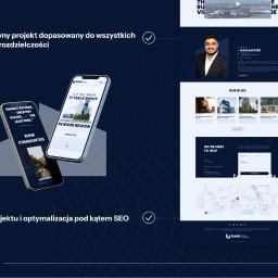 PDS GROUP Sp. z o.o. - Responsywny projekt strony internetowej na dwóch smartfonach, prezentujący ofertę nieruchomości w regionie Ruhr, zoptymalizowany pod kątem SEO i dopasowany do różnych urządzeń.
