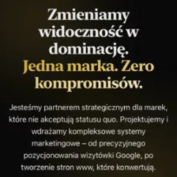 Ekran smartfona z otwartą stroną internetową magnusholding.eu, prezentującą hasło „Zmieniamy widoczność w dominację” i ofertę audytu SEO.