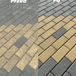 Efekt przed i po myciu kostki 