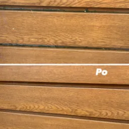 Efekt przed i po myciu elewacji (w tym wypadku metalowej)