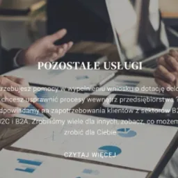 Spotkanie biznesowe: analiza danych, wnioski o dotacje. Dwóch mężczyzn w garniturach przy stole z laptopem i dokumentami. Konsultacje B2B, B2C, B2A.