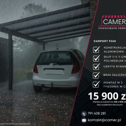 Carporty aluminiowe na 1 lub 2 samochody.