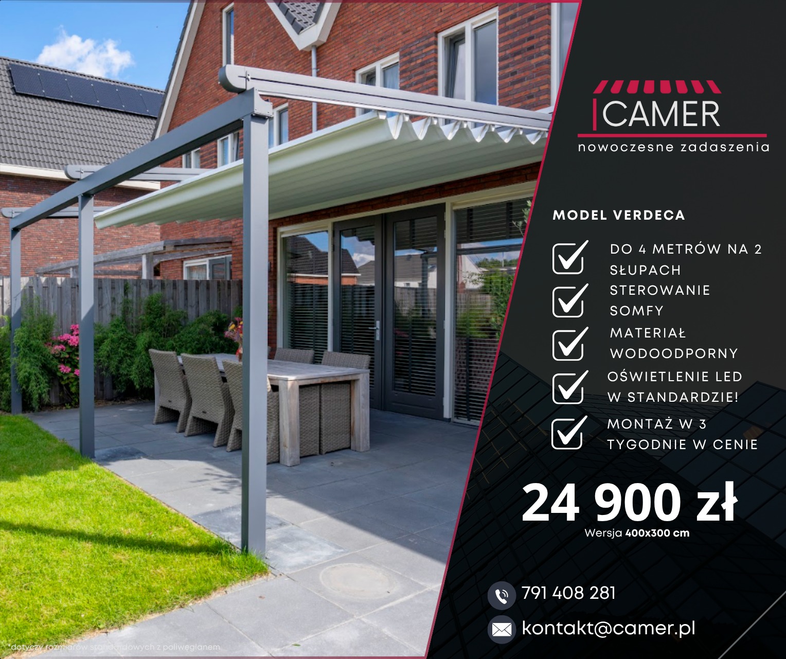 Zwijany dach z wodoodpornego materiału, dla tych co lubią zjeść ciastko i mieć ciastko