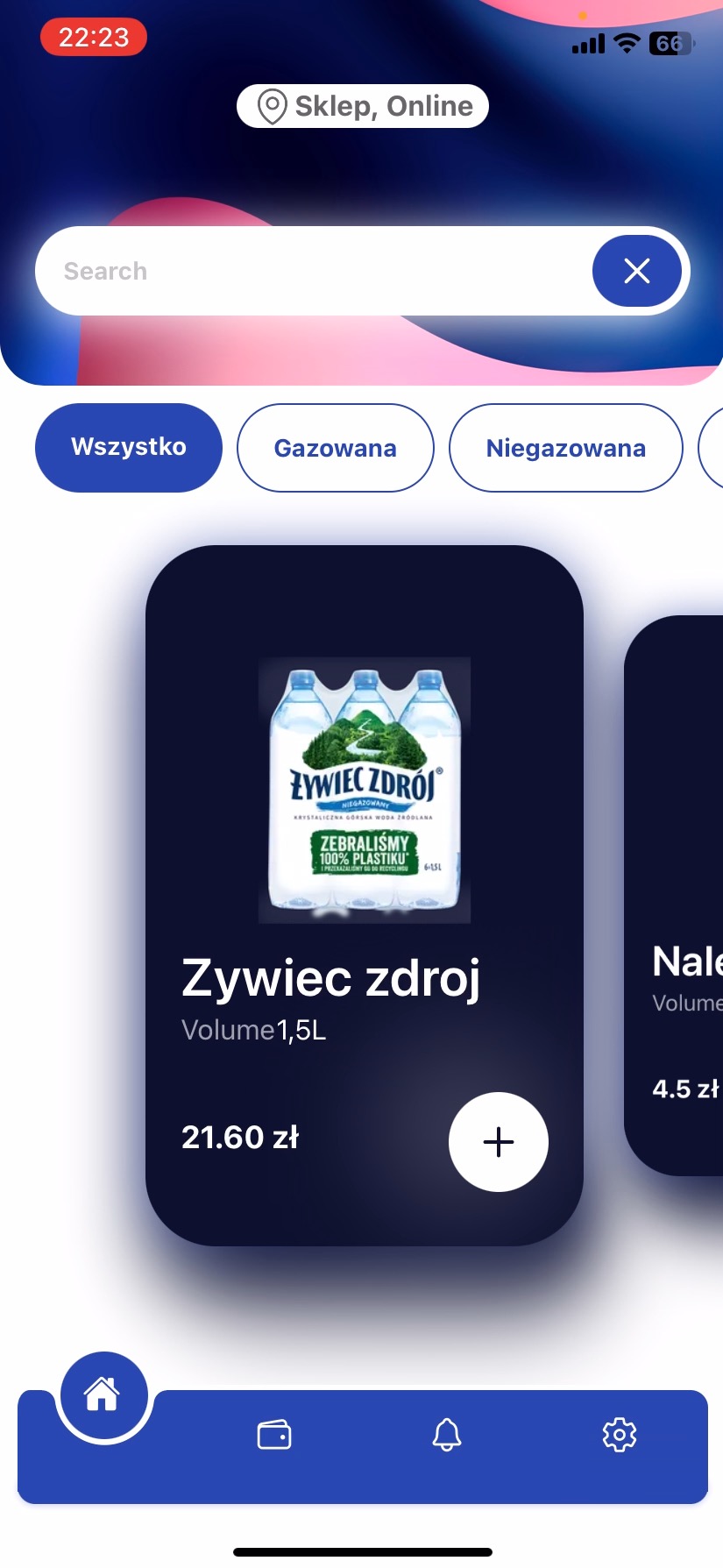Aplikacja mobilna sklepu online: woda Żywiec Zdrój 1,5L za 21.60 zł. Kategorie: wszystko, gazowana, niegazowana. Lokalizacja: Sklep Online.