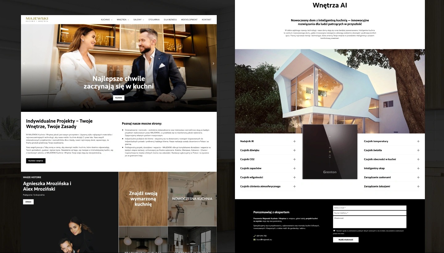 Strona internetowa dla wykonawcy mebli na wymiar Majewski