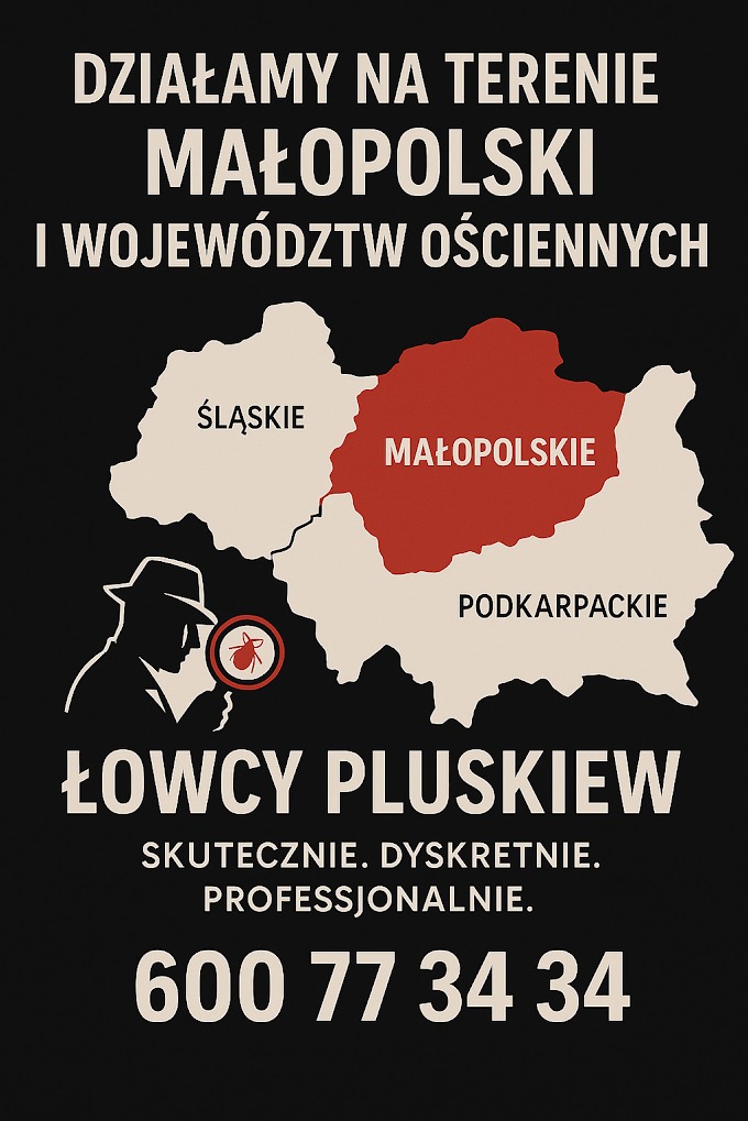 Usuwanie pluskiew Kraków, dezynsekcja Łowcy Pluskiew