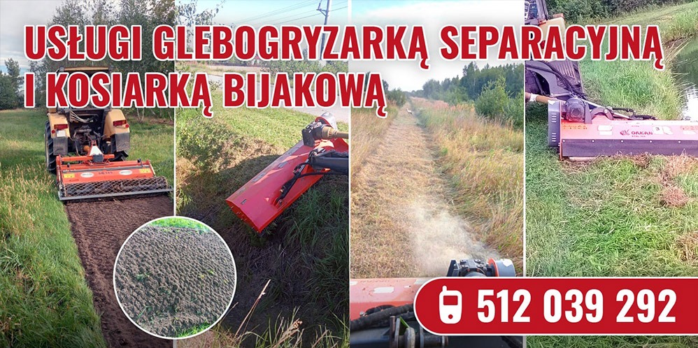 Usługi Glebogryzarką Separacyjną i Kosiarką Bijakową Kompleksowe przygotowanie terenu pod trawniki, ogrody i uprawy!