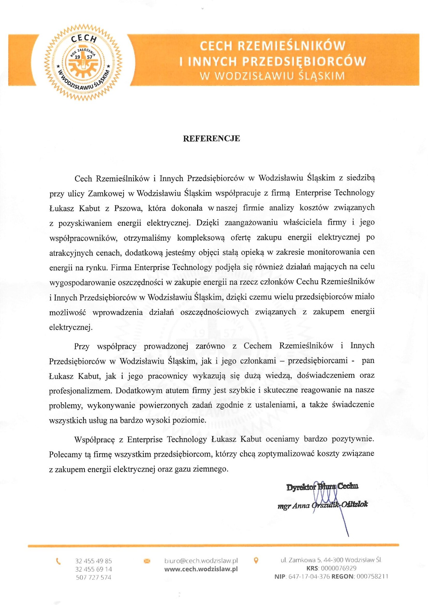 Referencje CECH w Wodzisławiu Śląskim