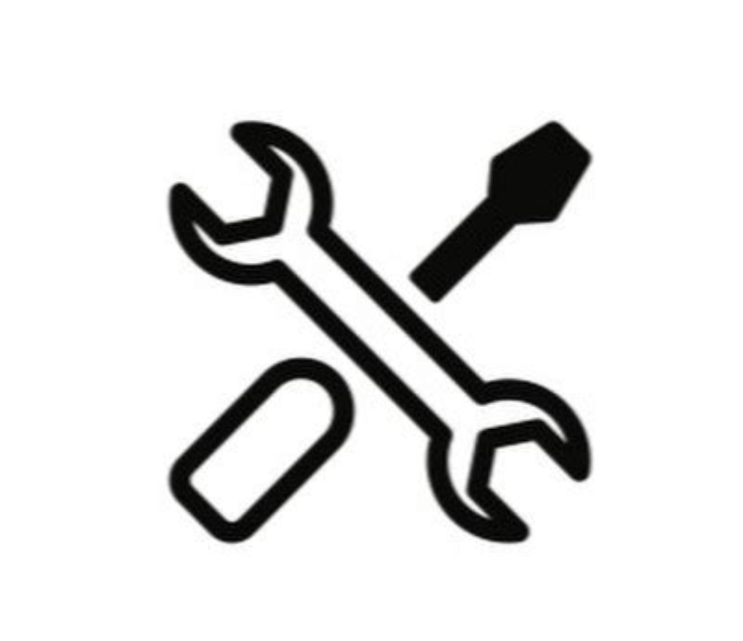 Ikona hydrauliczna: skrzyżowany klucz francuski i śrubokręt, symbolizujące usługi instalacyjne i naprawcze.