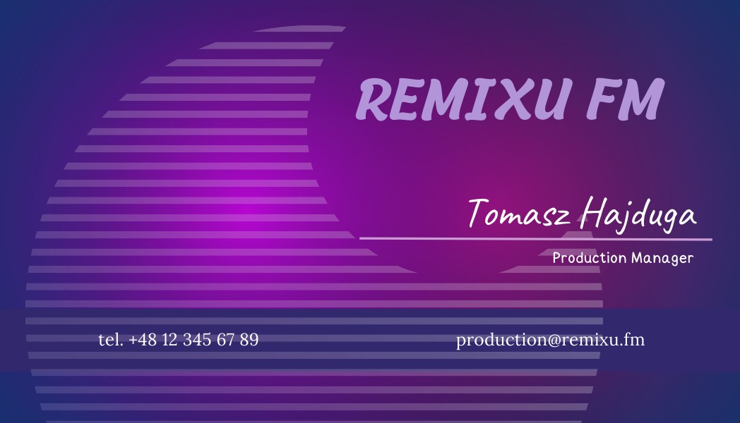 Wizytówka wykonana na zlecenie