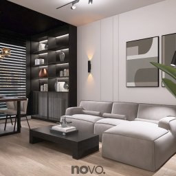 Projekt przestrzeni dziennej z kuchnią