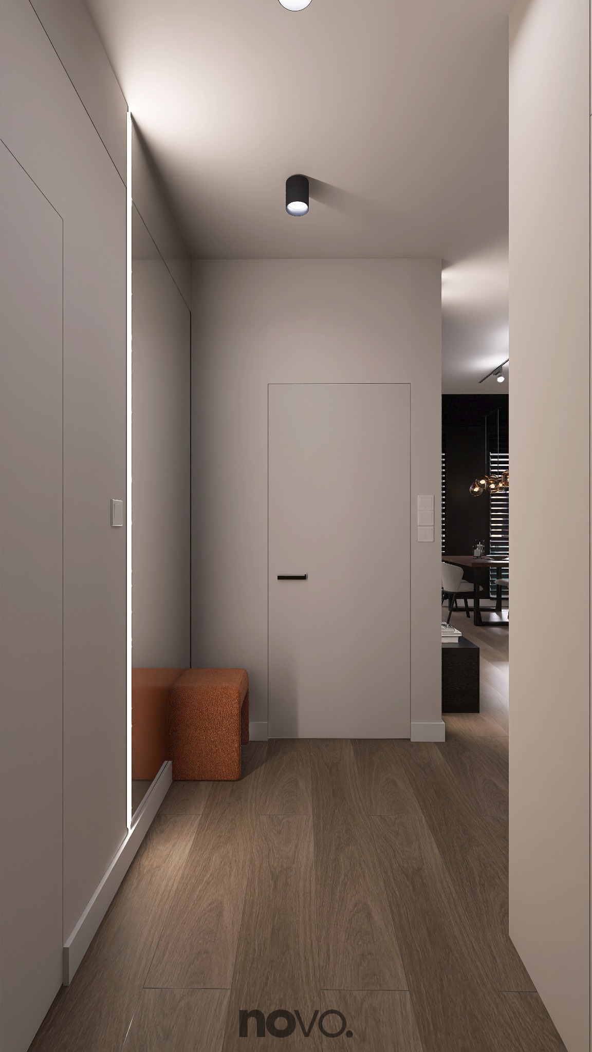 Projekt przestrzeni dziennej z kuchnią