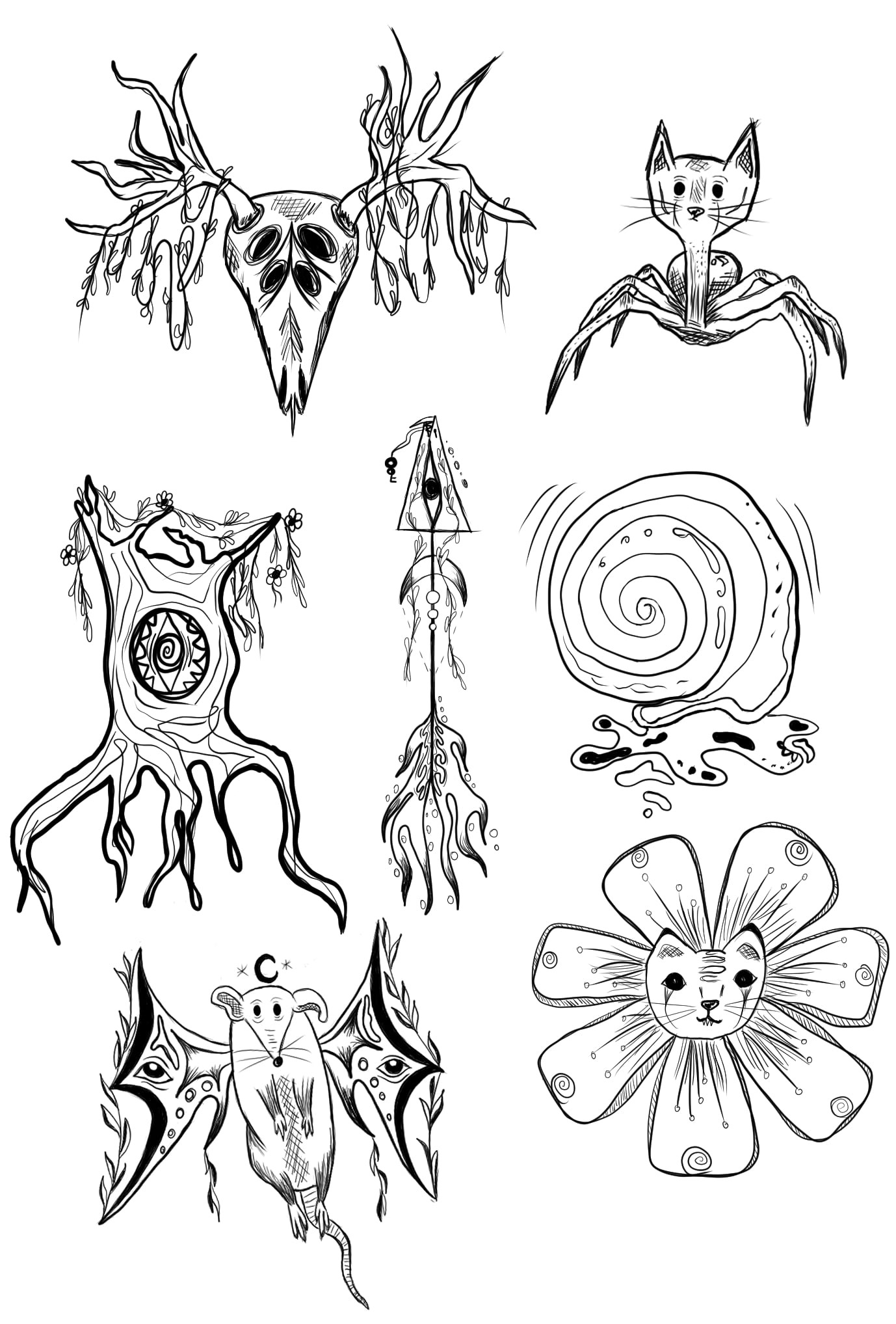 Projekty tatuaży, w typowo moim stylu.