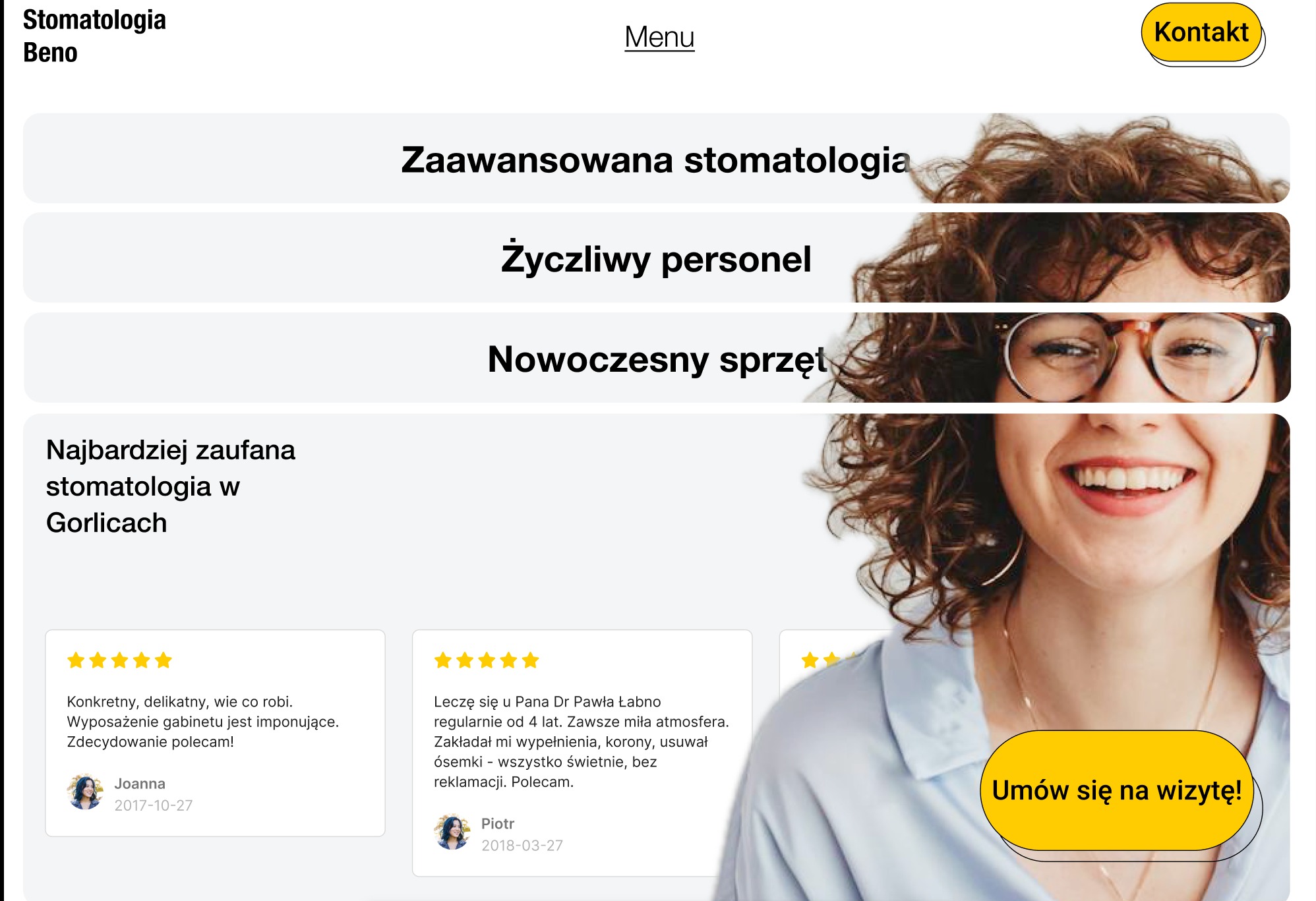 Realizacja strony internetowej dla gabinetu stomatologicznego w Gorlicach.