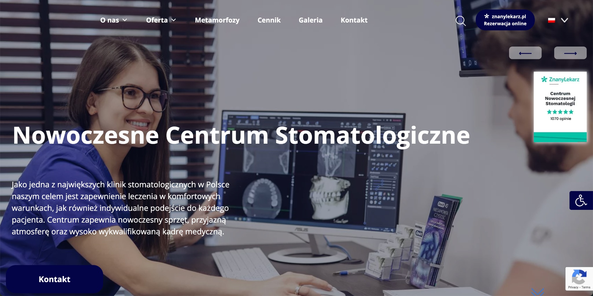 Realizacja strony internetowej dla kliniki stomatologicznej.