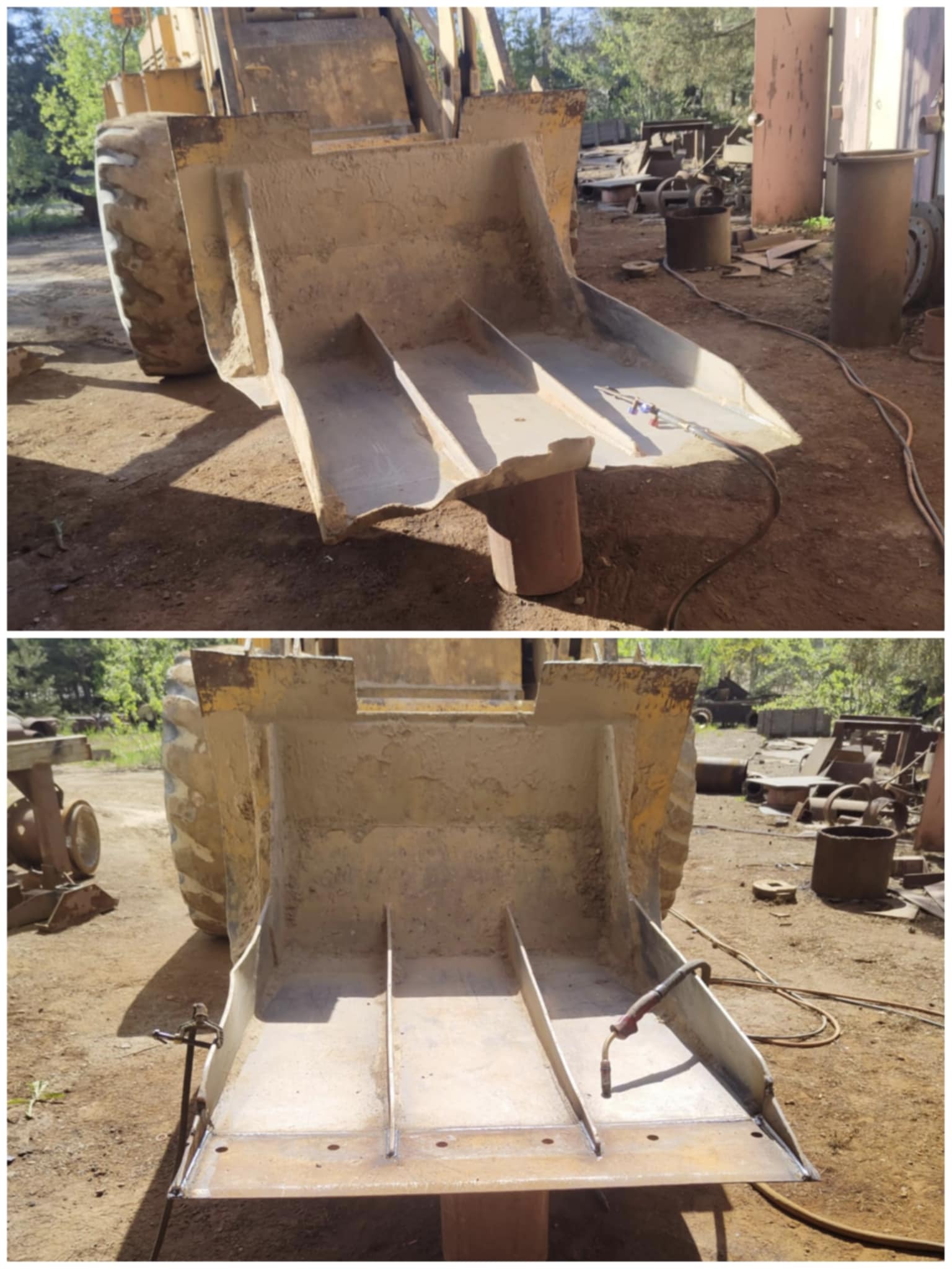 Naprawa łyżki do ładowarki kołowej.