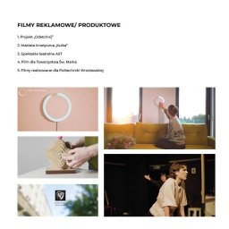 Hanna Seredyńska - Kolaż z kadrów filmów reklamowych i produktowych, m.in. projekt 'Odetchnij', makieta kinetyczna 'Kulka', spektakle teatralne AST i film dla Politechniki Wrocławskiej.