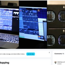 Błażej Banyś - Ekran laptopa z oprogramowaniem do edycji wideo obok serwera, sugerujący montaż filmu lub tworzenie efektów specjalnych na komputerze.