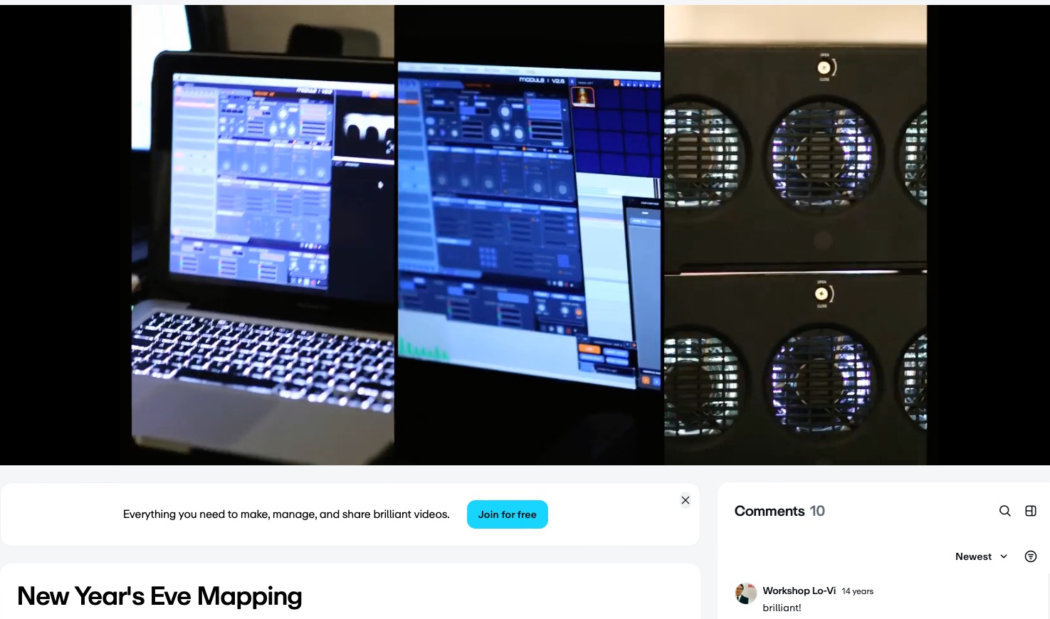 Ekran laptopa z oprogramowaniem do edycji wideo obok serwera, sugerujący montaż filmu lub tworzenie efektów specjalnych na komputerze.