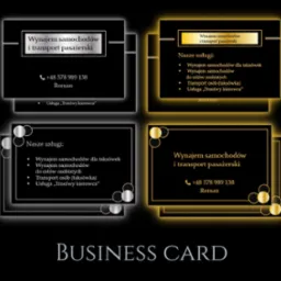 Kilka wariantów wizytówek wykonanych na potrzeby klienta w ramach projektu komercyjnego.