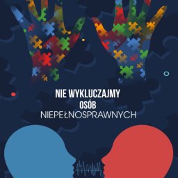 Plakat na temat niepełnosprawności.
