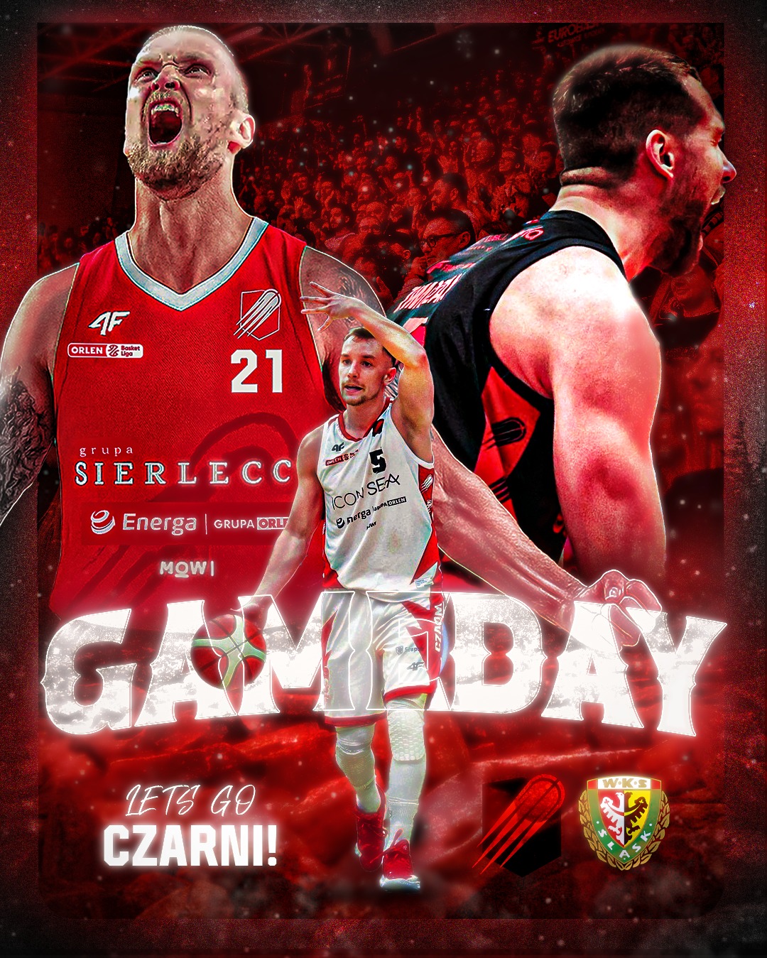 Grafika meczowa dla SPSK Czarni Słupsk.