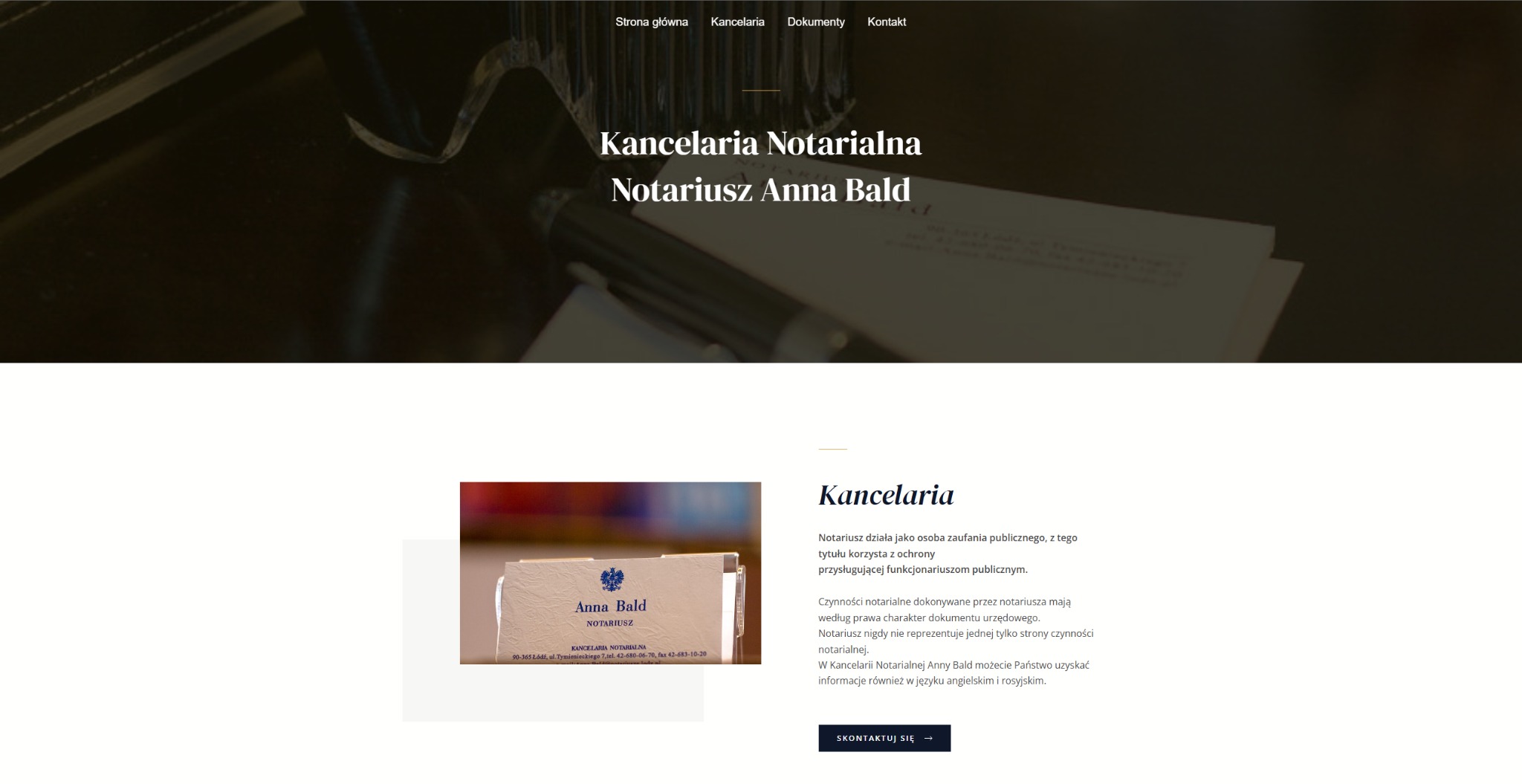 Jedna z ostatnich stron internetowych.