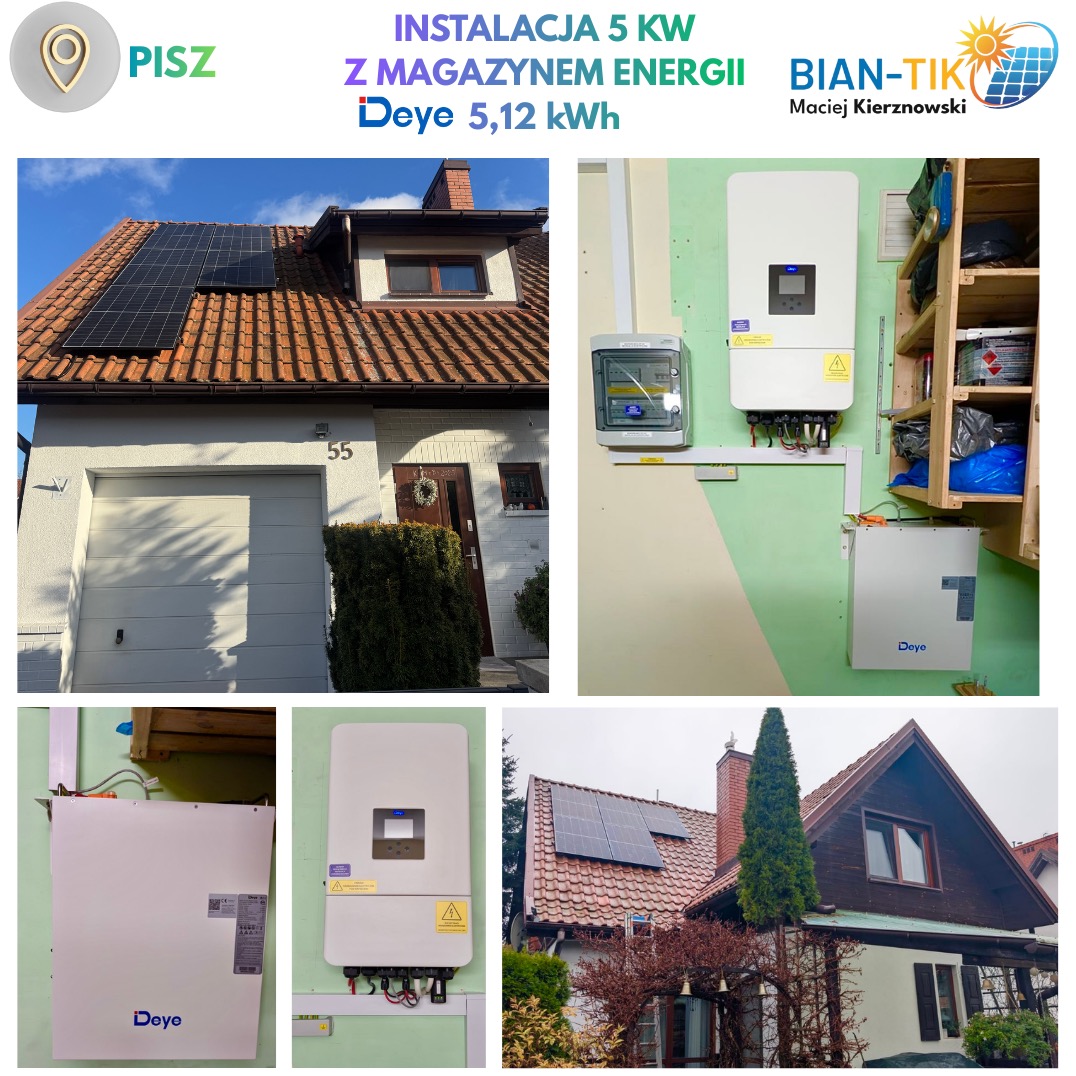 Instalacja fotowoltaiczna z magazynem energii deye