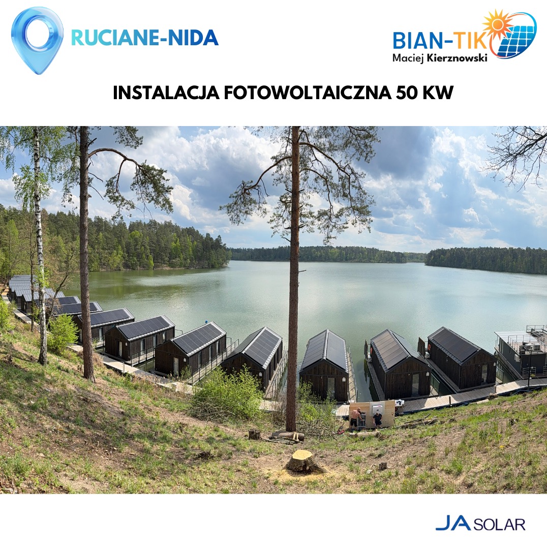 Instalacja fotowoltaiczna na domkach na wodzie 50 KW