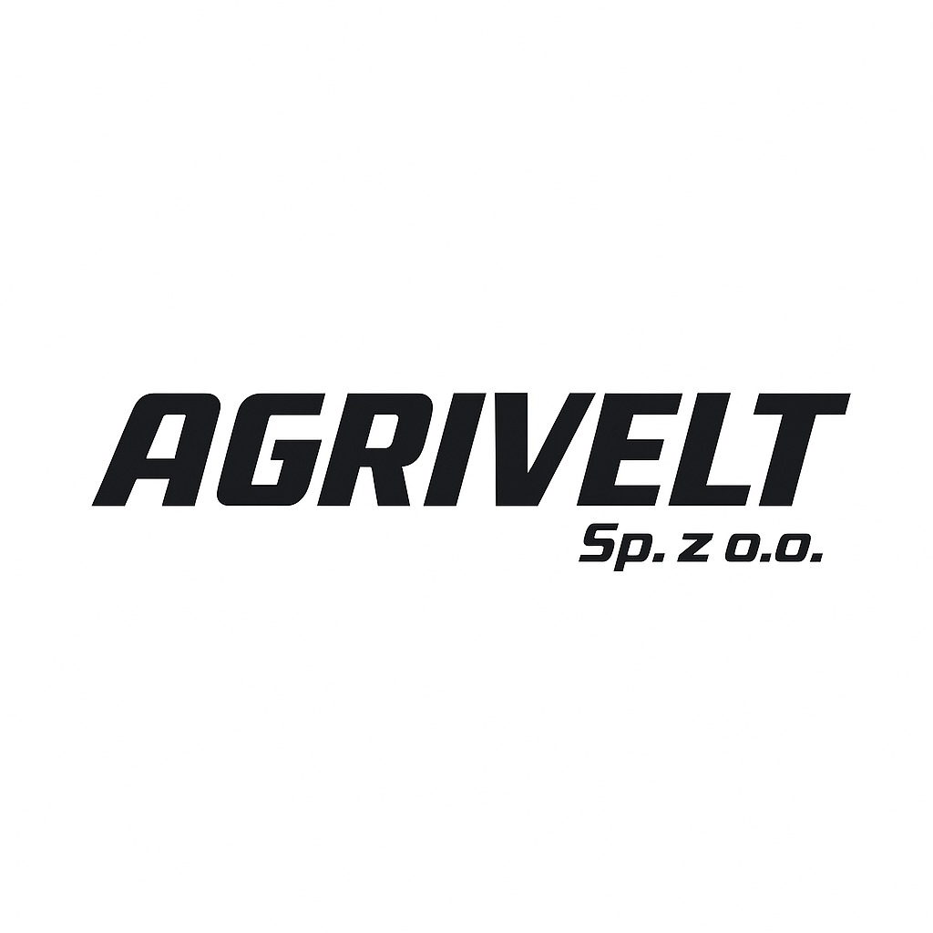 Czarno-białe logo firmy AGRIVELT Sp. z o.o. z charakterystyczną czcionką na jasnym tle. Wyraźny i minimalistyczny projekt graficzny.