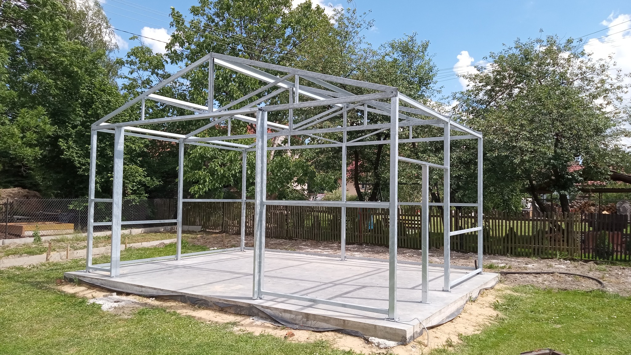 Konstrukcja garażu 5x7x3 pod płytę 100 mm