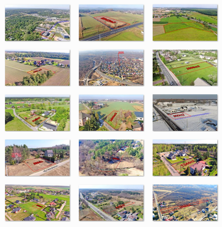 Zrealizowane sesje zdjęciowe działek
