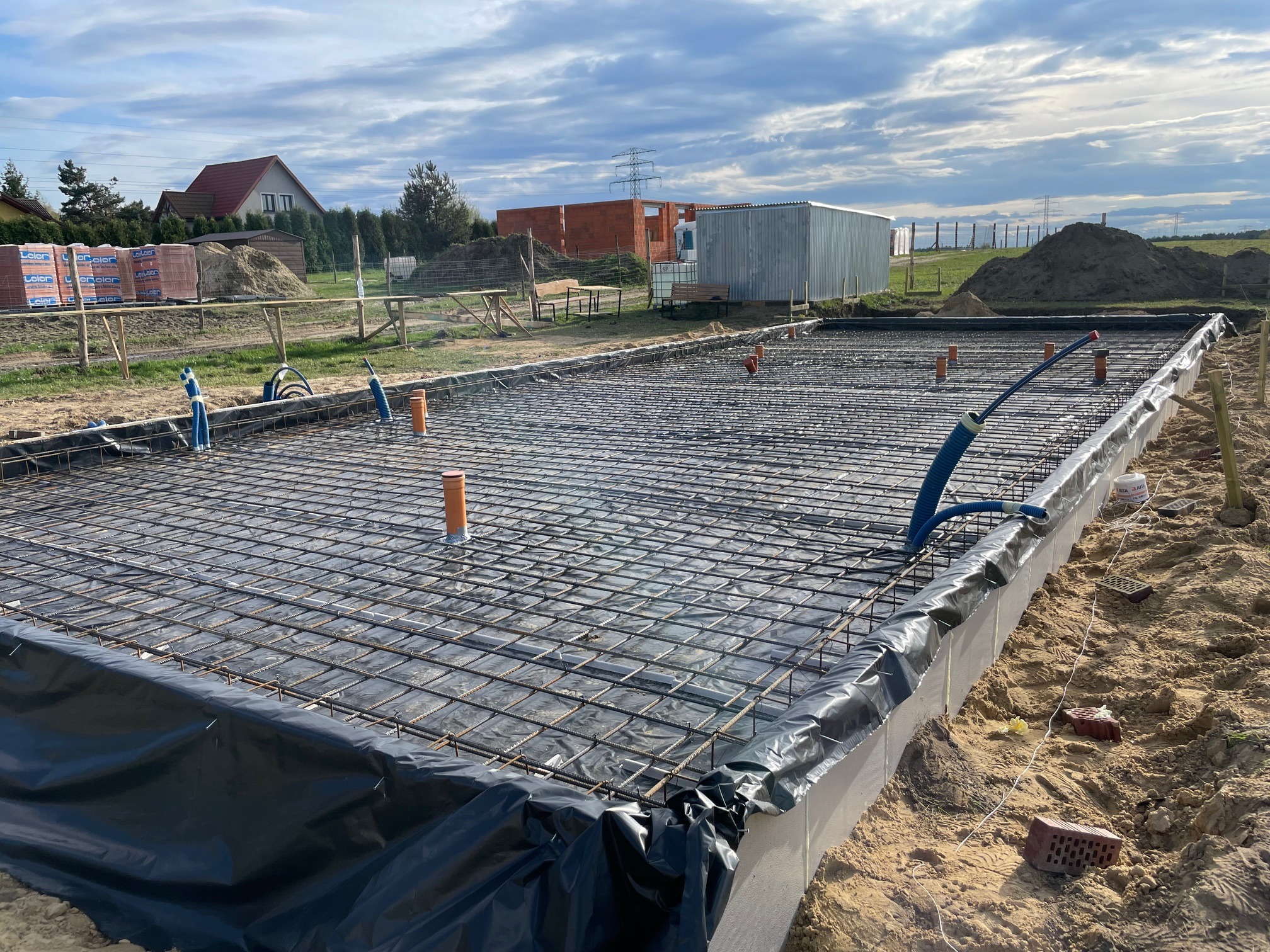 Zbrojenie płyty fundamentowej.